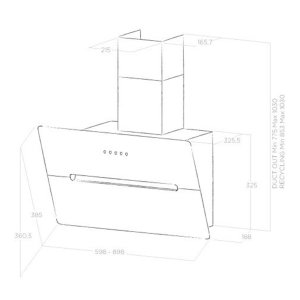 Elica Wise Dunstabzugshaube 60 mit Schwarzglas und Touch Control