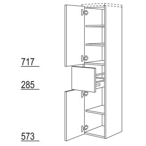 Nobilia Elements Midischrank für Badezimmer 158x30x35 links