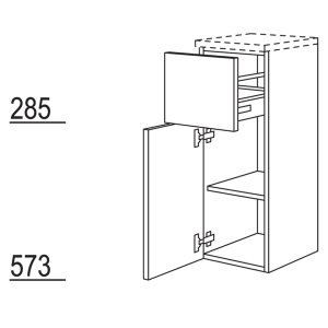 Nobilia Elements Midischrank für Badezimmer 86x30x35 links