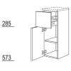 Nobilia Elements Midischrank für Badezimmer 86x30x35 links