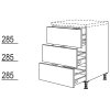 Nobilia Elements Highboard / Kommode mit 3 Auszügen